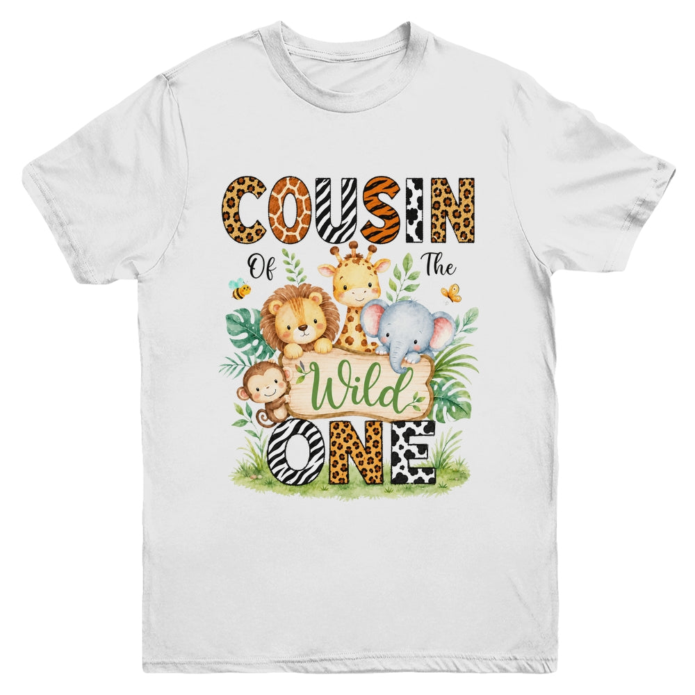 Cousin Of The Wild One First Birthday Boy Jungle Safari Youth Shirt | teecentury