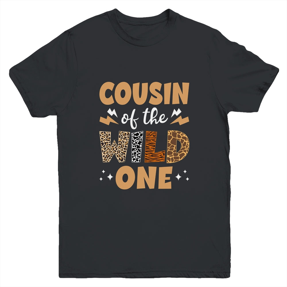 Cousin Of Wild One Jungle 1st Birthday Party Leopard Youth Shirt | teecentury