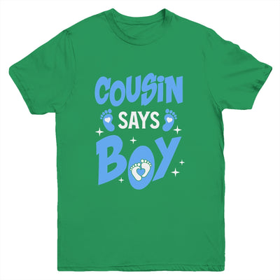 Cousin Says Boy Gender Reveal Team Boy Pregnancy Cousins Youth Shirt | teecentury