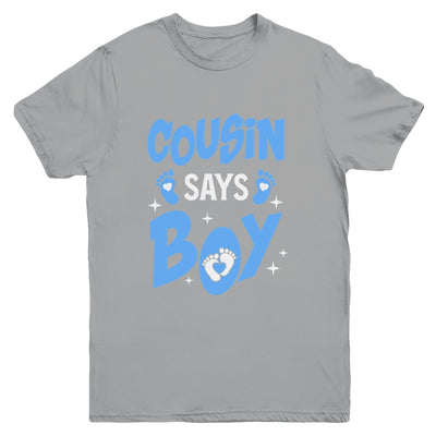 Cousin Says Boy Gender Reveal Team Boy Pregnancy Cousins Youth Shirt | teecentury