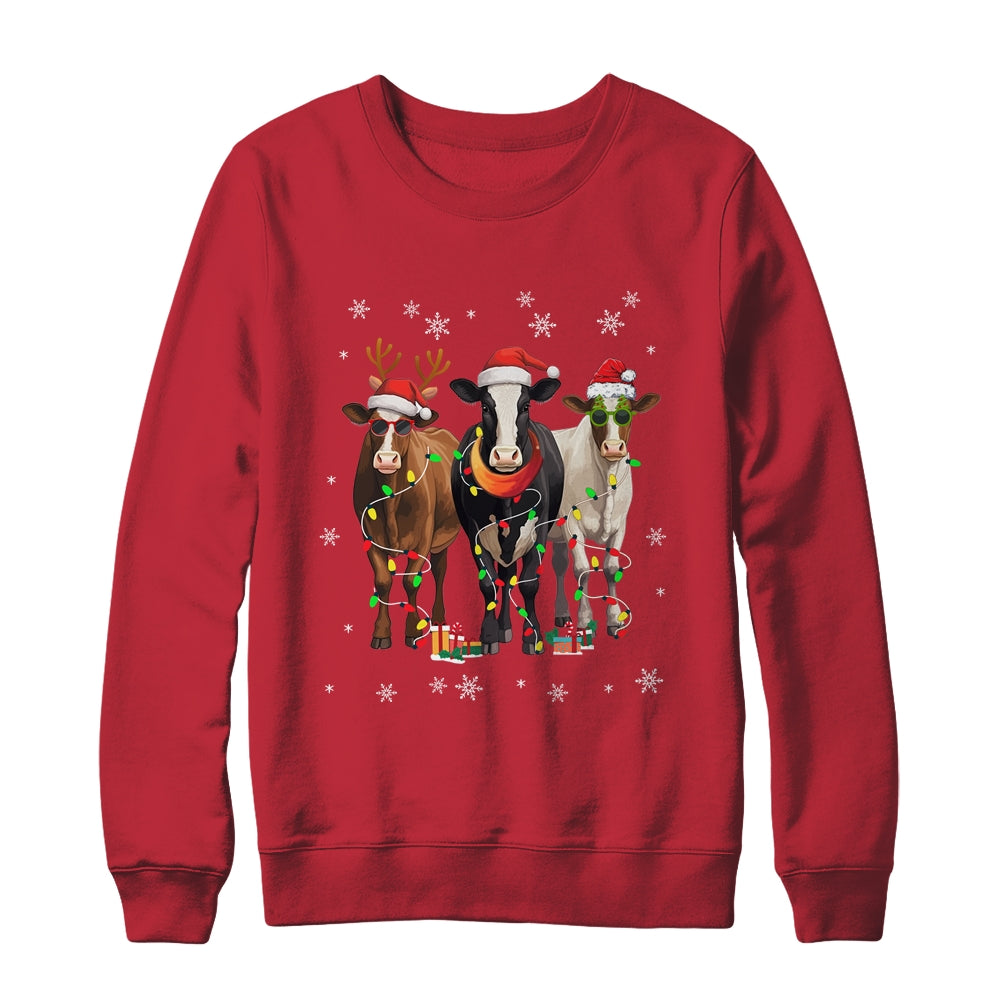 Cow Merry Christmas Funny Cow Lover For Xmas Women Men Shirt & Sweatshirt | teecentury