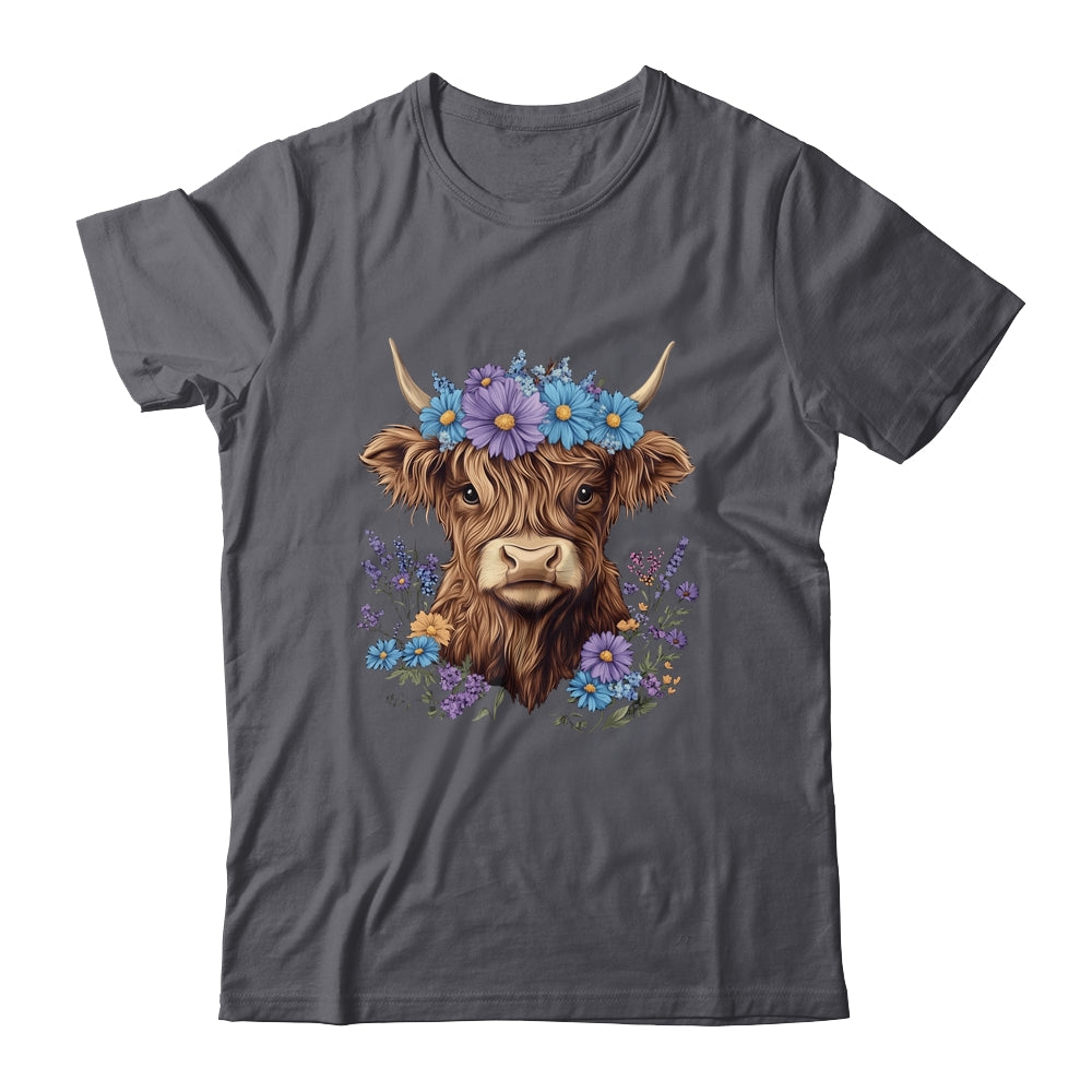 Cow Scottish Highland Cow Western Flower Farm Farmer Women Shirt & Tank Top | teecentury