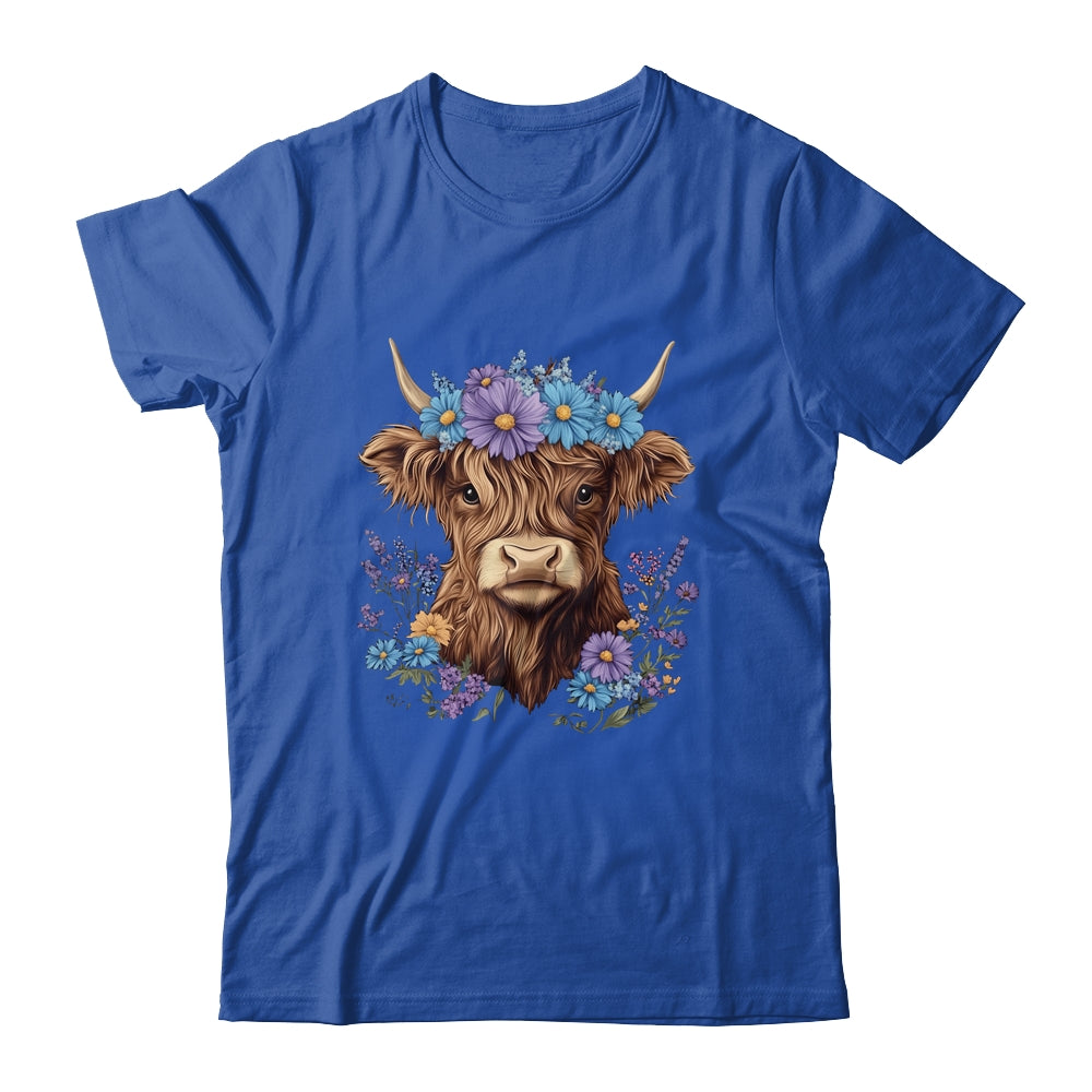 Cow Scottish Highland Cow Western Flower Farm Farmer Women Shirt & Tank Top | teecentury
