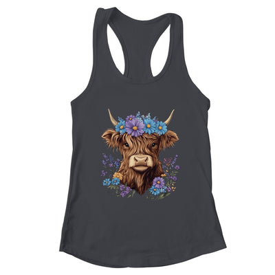 Cow Scottish Highland Cow Western Flower Farm Farmer Women Shirt & Tank Top | teecentury