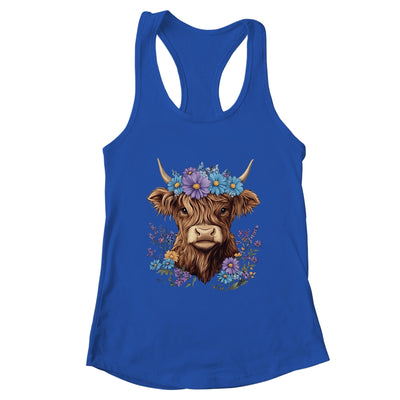 Cow Scottish Highland Cow Western Flower Farm Farmer Women Shirt & Tank Top | teecentury