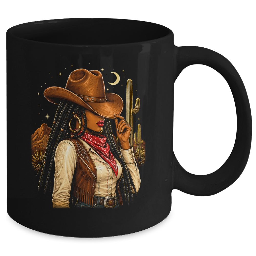 Cowgirl Afro Western Country Rodeo Melanin African American Mug | teecentury