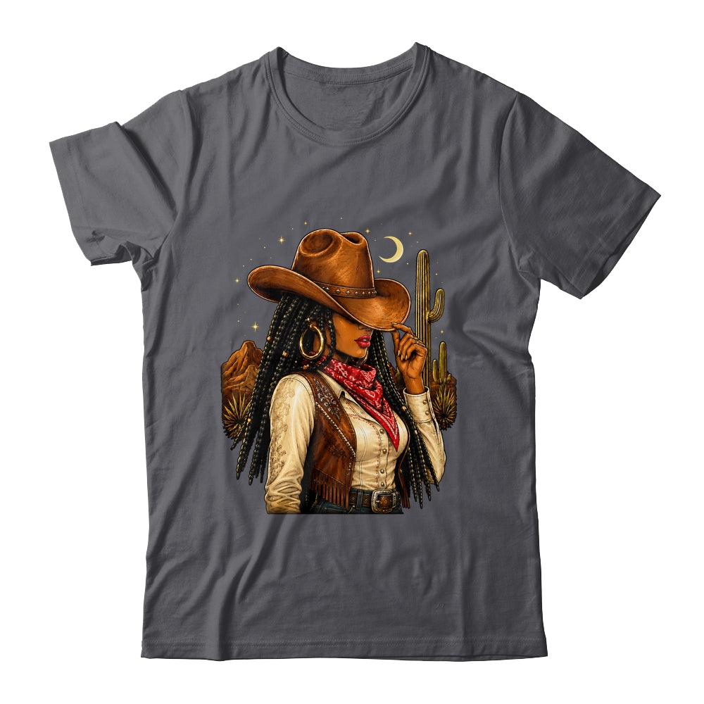 Cowgirl Afro Western Country Rodeo Melanin African American Shirt & Tank Top | teecentury