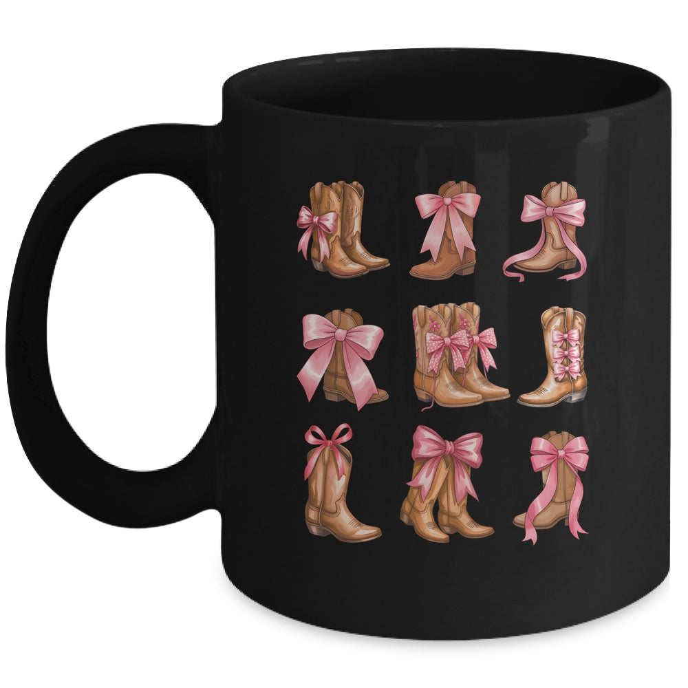 Cowgirl Boots Coquette Aesthetic And Pink Bows Women Girls Mug | teecentury
