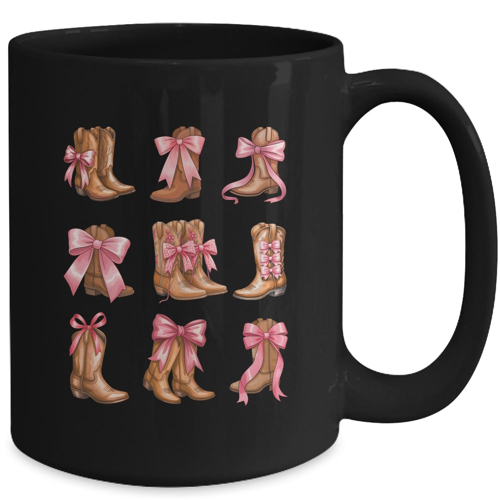 Cowgirl Boots Coquette Aesthetic And Pink Bows Women Girls Mug | teecentury