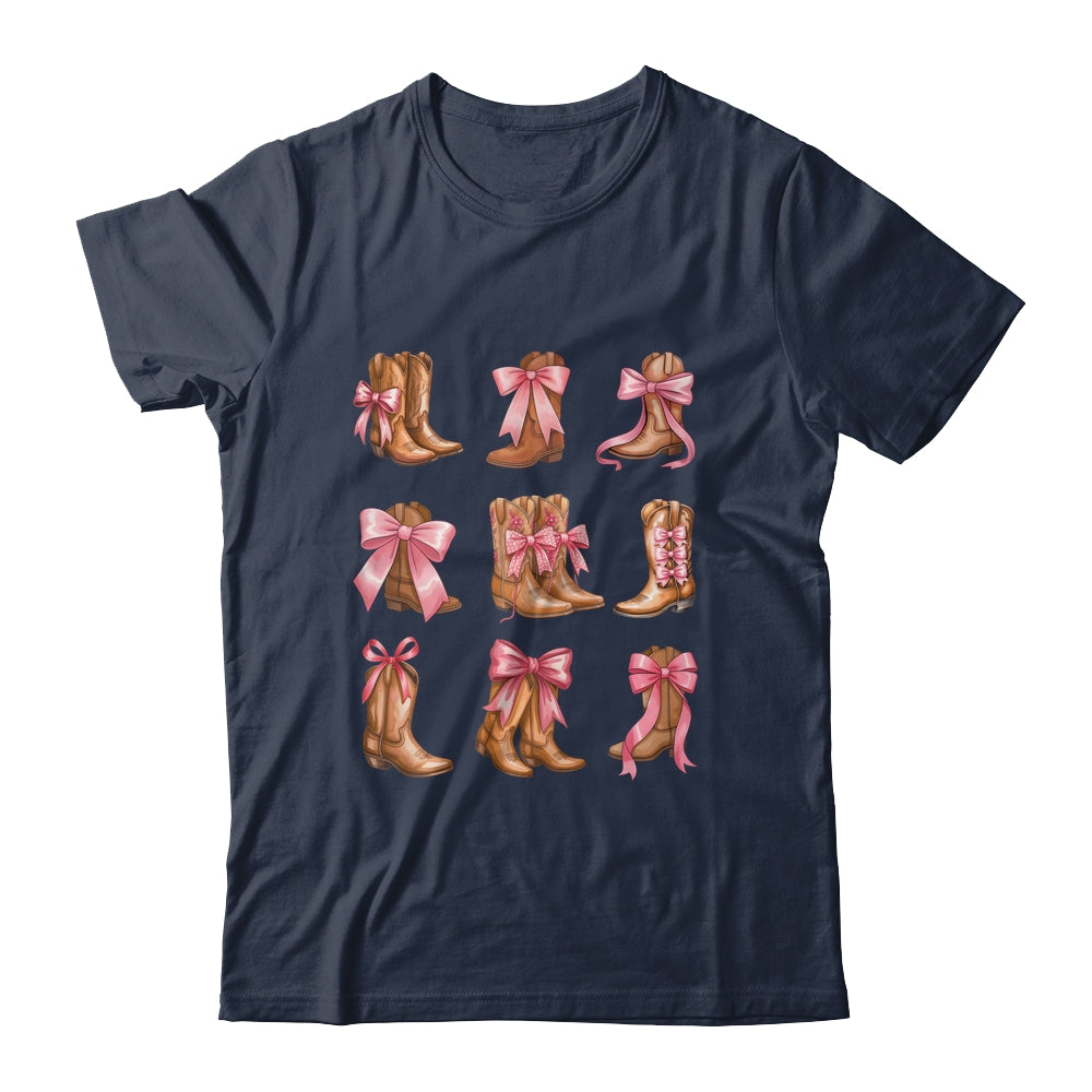 Cowgirl Boots Coquette Aesthetic And Pink Bows Women Girls Shirt & Tank Top | teecentury