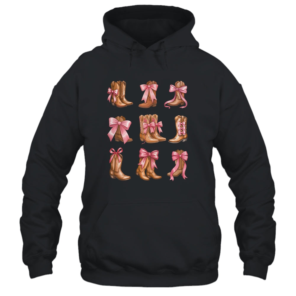 Cowgirl Boots Coquette Aesthetic And Pink Bows Women Girls Shirt & Tank Top | teecentury