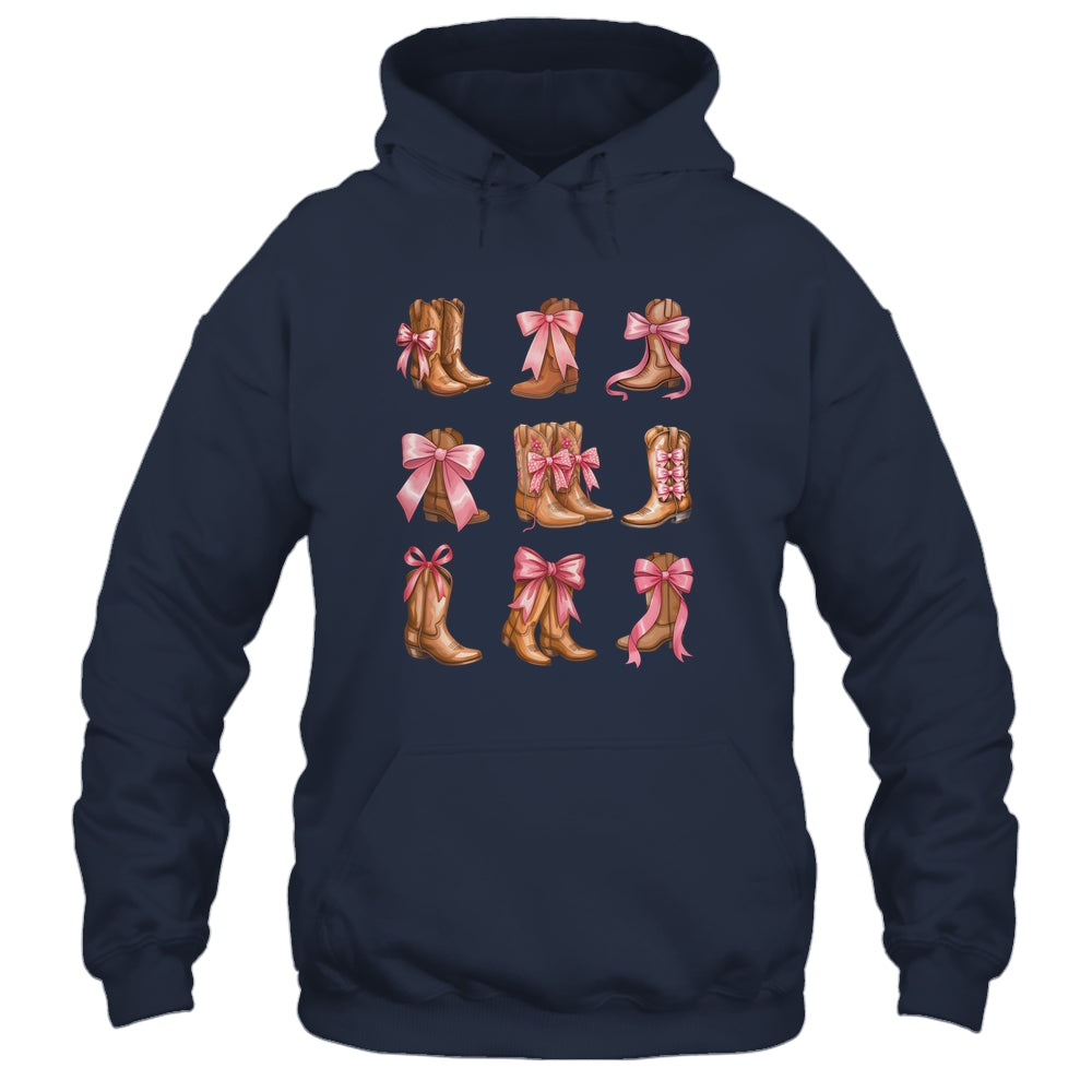 Cowgirl Boots Coquette Aesthetic And Pink Bows Women Girls Shirt & Tank Top | teecentury