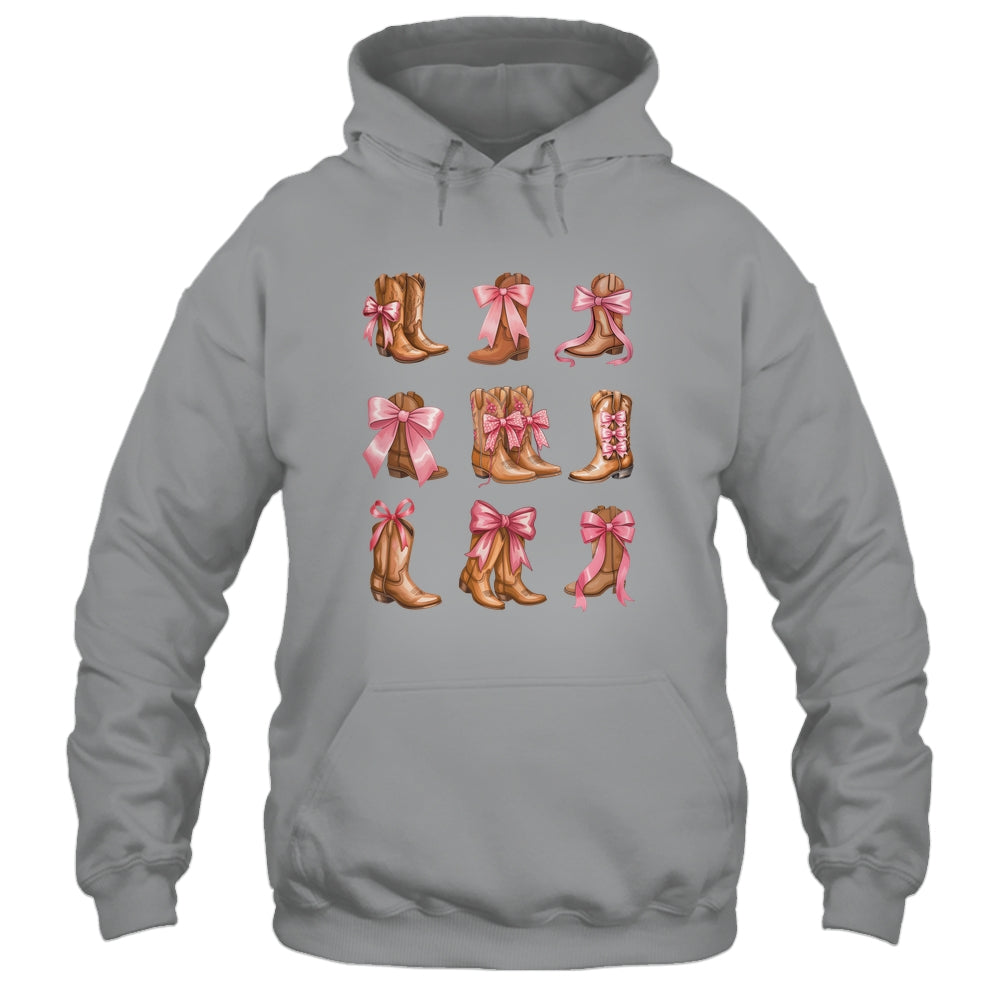 Cowgirl Boots Coquette Aesthetic And Pink Bows Women Girls Shirt & Tank Top | teecentury