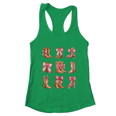 Cowgirl Boots Coquette Aesthetic And Pink Bows Women Girls Shirt & Tank Top | teecentury