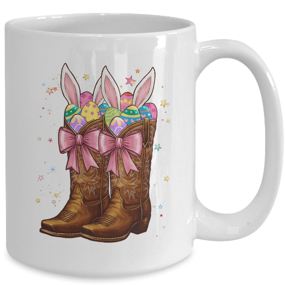 Cowgirl Boots Easter Western Happy Coquette Easter Bunny Mug | teecentury