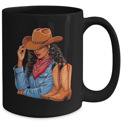Cowgirl Western Boots Afro Western Melanin Black African Mug | teecentury