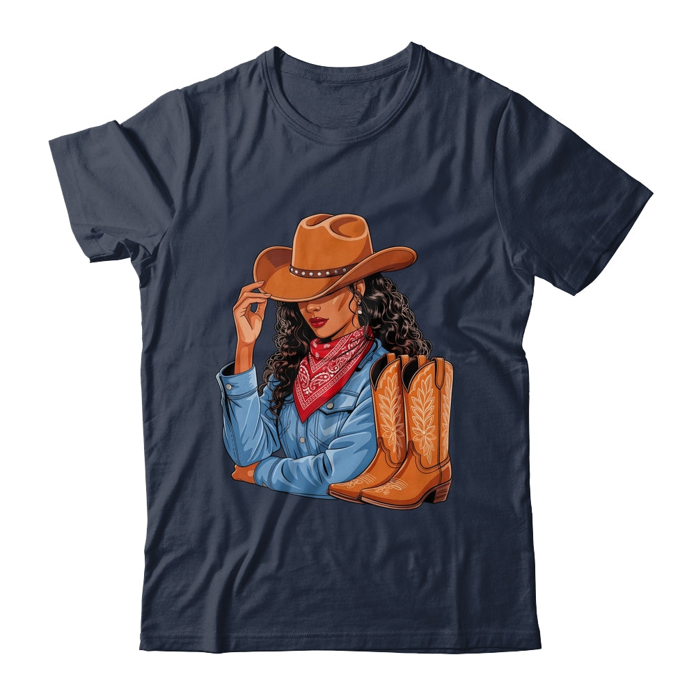 Cowgirl Western Boots Afro Western Melanin Black African Shirt & Tank Top | teecentury