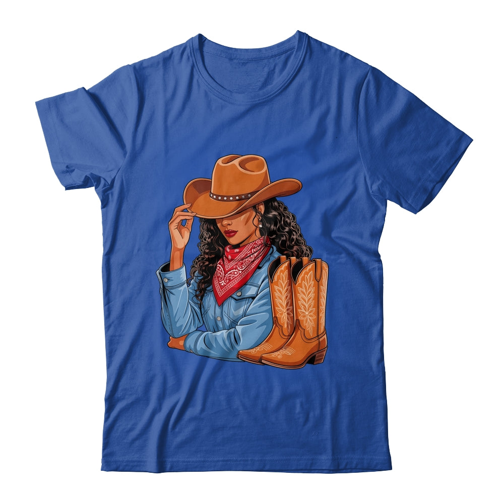 Cowgirl Western Boots Afro Western Melanin Black African Shirt & Tank Top | teecentury