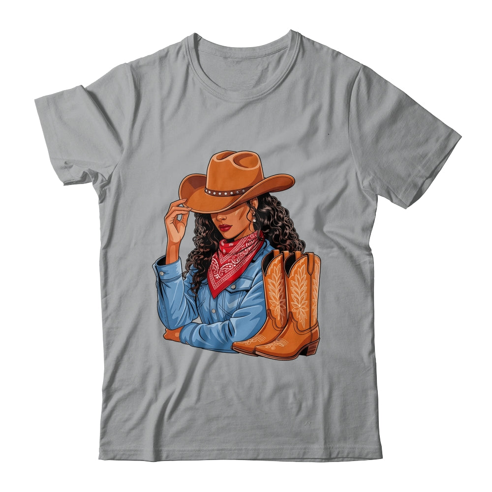 Cowgirl Western Boots Afro Western Melanin Black African Shirt & Tank Top | teecentury
