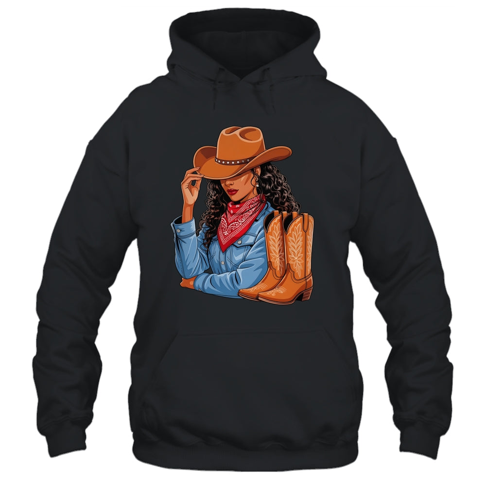Cowgirl Western Boots Afro Western Melanin Black African Shirt & Tank Top | teecentury