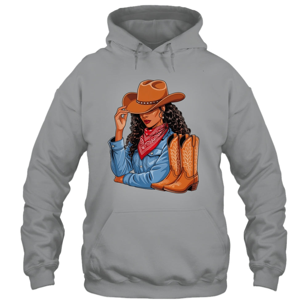 Cowgirl Western Boots Afro Western Melanin Black African Shirt & Tank Top | teecentury