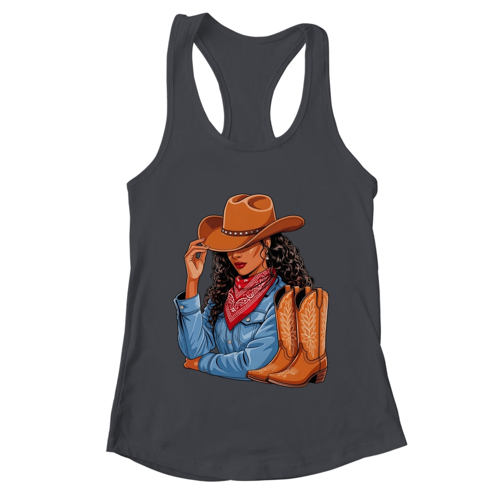 Cowgirl Western Boots Afro Western Melanin Black African Shirt & Tank Top | teecentury