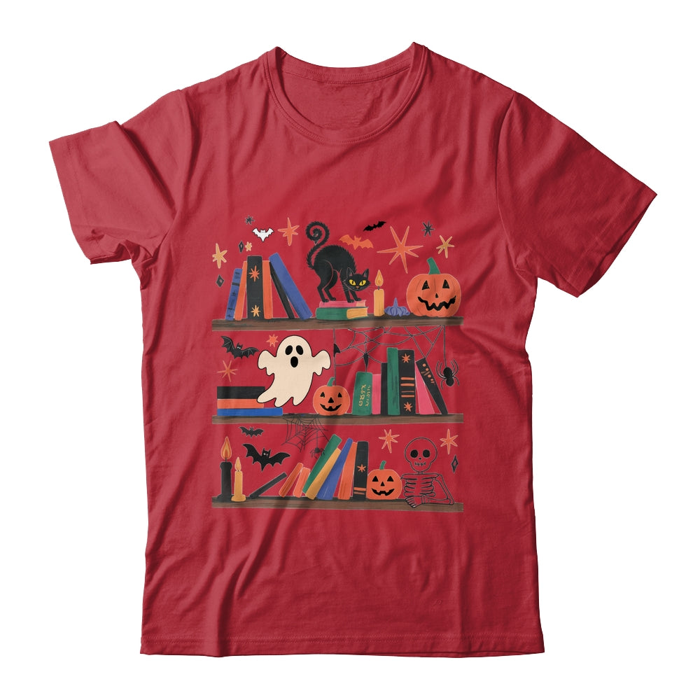 Cozy Halloween Bookshelf Read Book Ghost Pumpkin Fall Autumn Shirt & Sweatshirt | teecentury