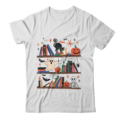 Cozy Halloween Bookshelf Read Book Ghost Pumpkin Fall Autumn Shirt & Sweatshirt | teecentury