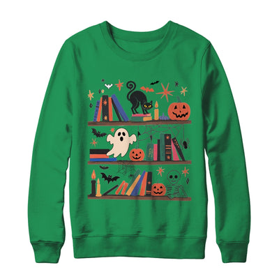 Cozy Halloween Bookshelf Read Book Ghost Pumpkin Fall Autumn Shirt & Sweatshirt | teecentury