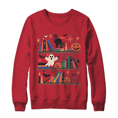 Cozy Halloween Bookshelf Read Book Ghost Pumpkin Fall Autumn Shirt & Sweatshirt | teecentury