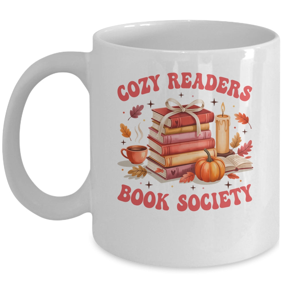 Cozy Readers Book Society Autumn Reading Book Lover Girl Mug | teecentury