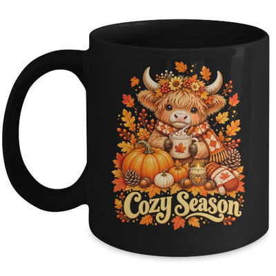 Cozy Season Highland Cow Pumpkin Autumn Fall Graphic Mug | teecentury