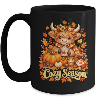 Cozy Season Highland Cow Pumpkin Autumn Fall Graphic Mug | teecentury