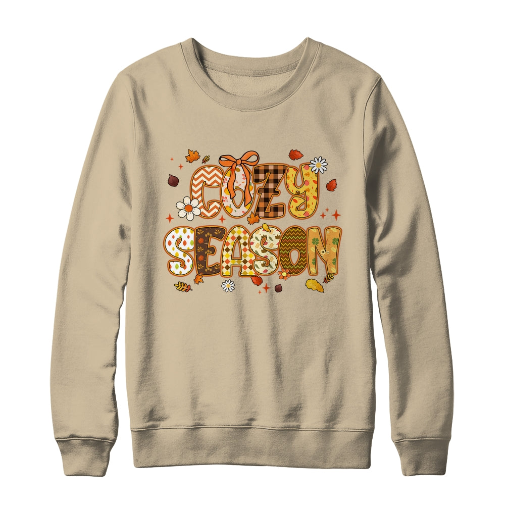 Cozy Season Preppy Fall Vibes Pumpkin Autumn Season Retro Shirt & Sweatshirt | teecentury