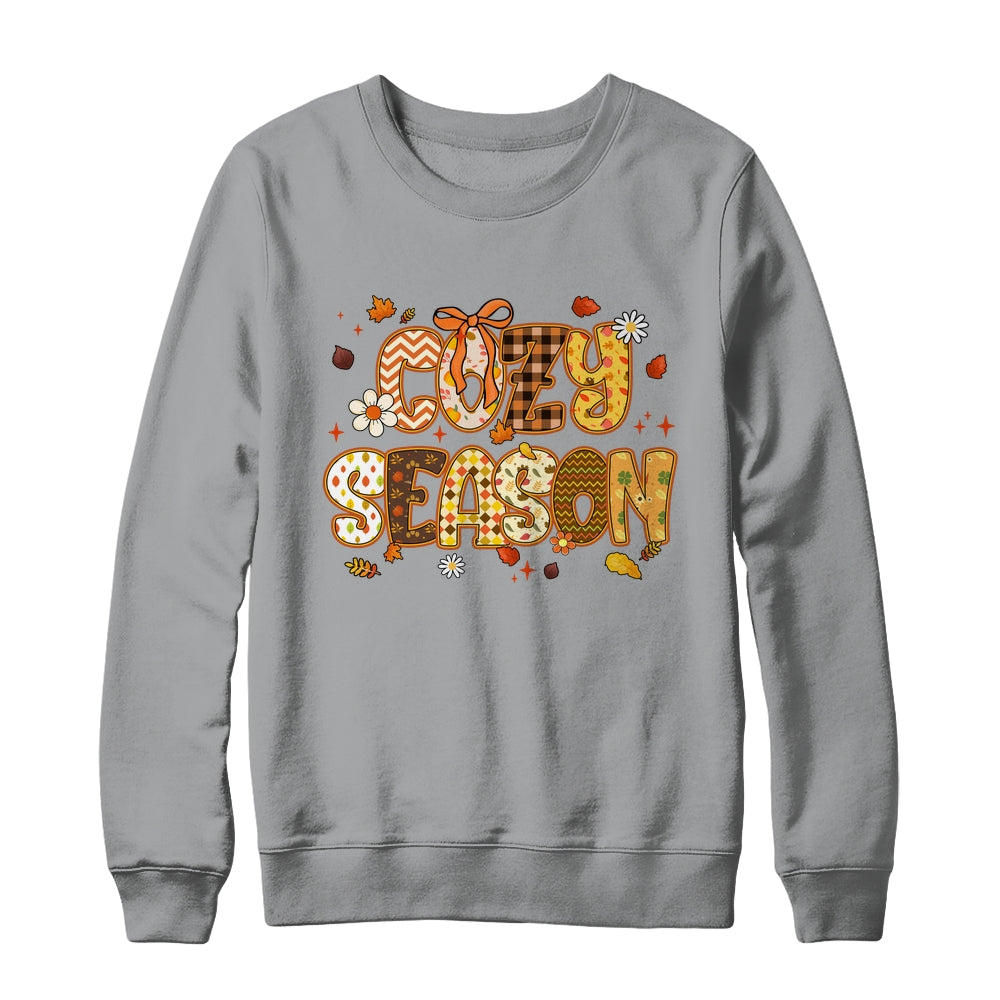 Cozy Season Preppy Fall Vibes Pumpkin Autumn Season Retro Shirt & Sweatshirt | teecentury