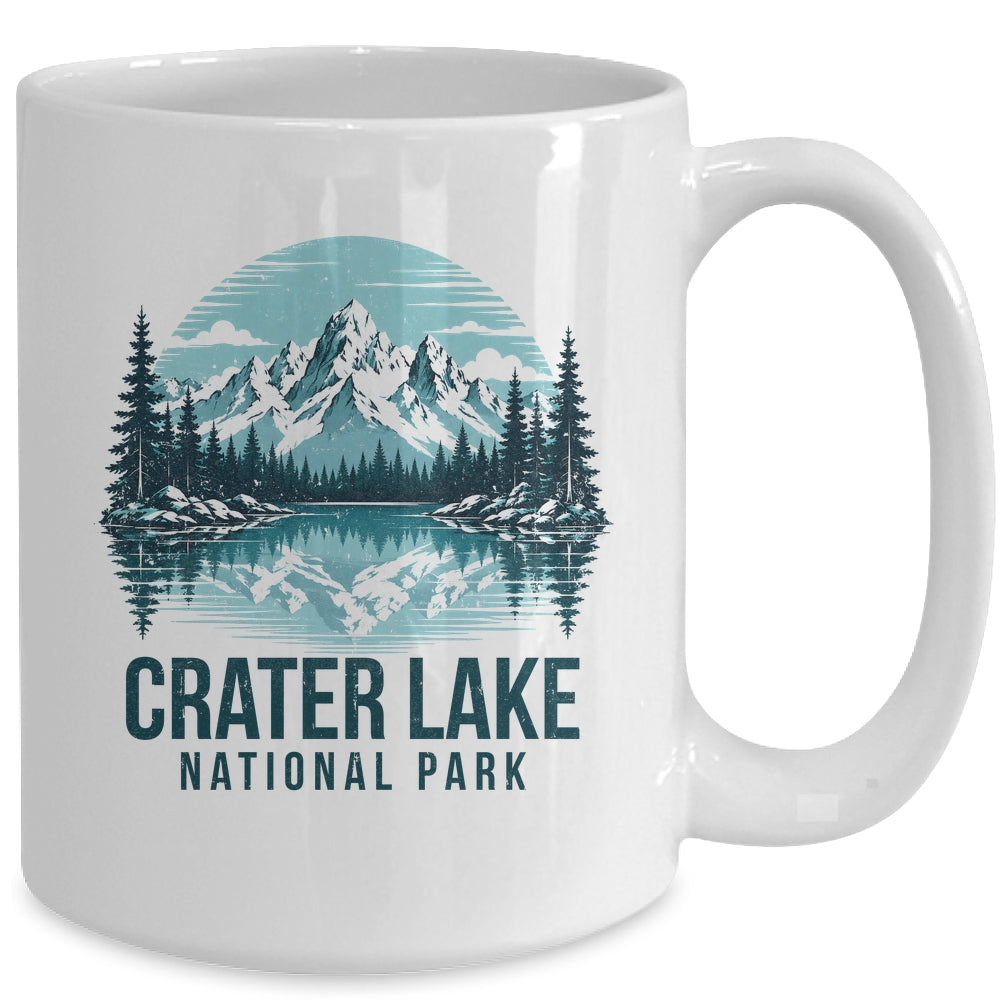 Crater Lake National Park Retro Mountain Lake Outdoor Hiking Mug | teecentury