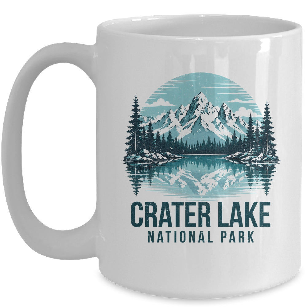 Crater Lake National Park Retro Mountain Lake Outdoor Hiking Mug | teecentury