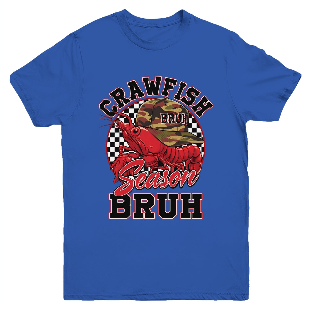 Crawfish Season Bruh Funny Crawfish Boil Lobster Hat Boy Youth Shirt | teecentury