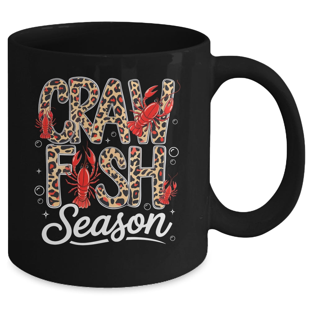 Crawfish Season Leopard Funny Crawfish Boil Lobster Cajun Mug | teecentury