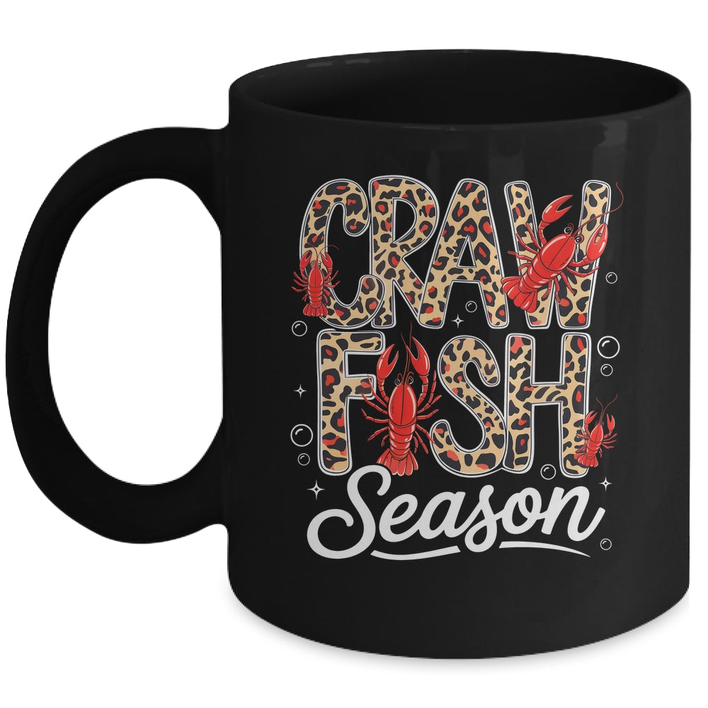 Crawfish Season Leopard Funny Crawfish Boil Lobster Cajun Mug | teecentury