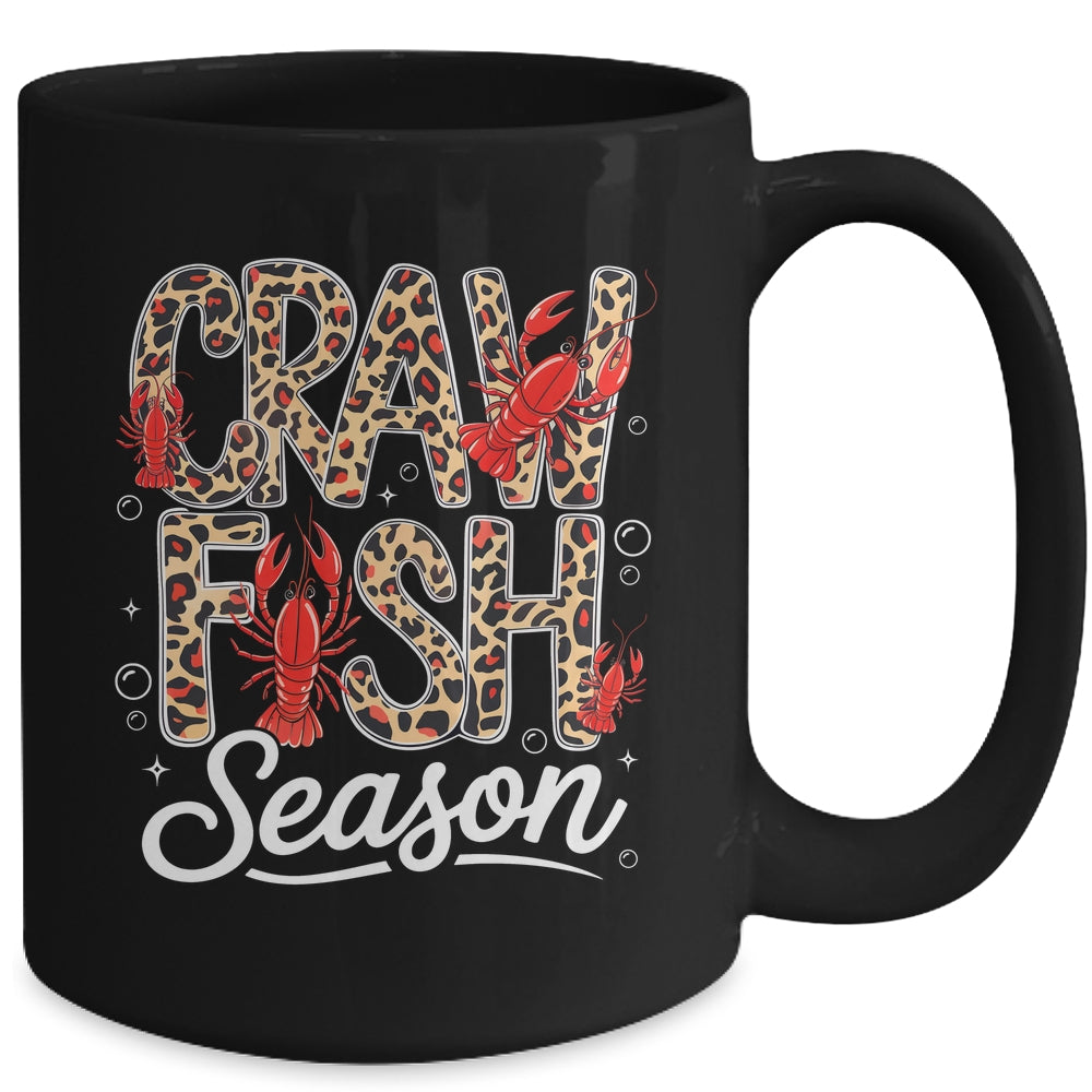 Crawfish Season Leopard Funny Crawfish Boil Lobster Cajun Mug | teecentury