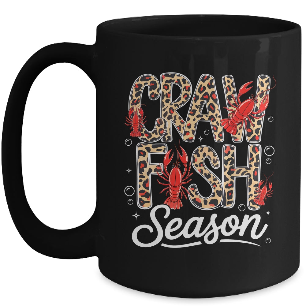 Crawfish Season Leopard Funny Crawfish Boil Lobster Cajun Mug | teecentury
