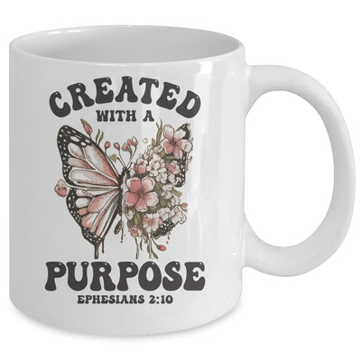 Created With A Purpose Boho Butterfly Christian Women Faith Mug | teecentury