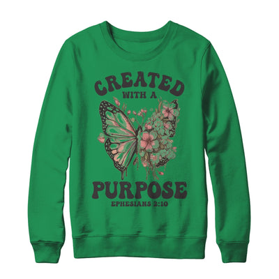 Created With A Purpose Boho Butterfly Christian Women Faith Shirt & Sweatshirt | teecentury