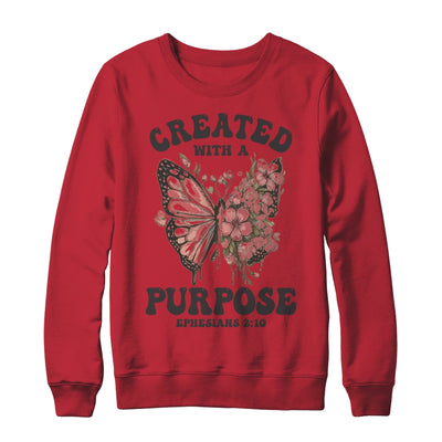 Created With A Purpose Boho Butterfly Christian Women Faith Shirt & Sweatshirt | teecentury