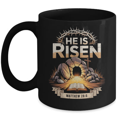 Cross He Is Risen Jesus Religious Easter Christian Men Women Mug | teecentury