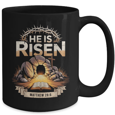 Cross He Is Risen Jesus Religious Easter Christian Men Women Mug | teecentury