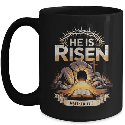 Cross He Is Risen Jesus Religious Easter Christian Men Women Mug | teecentury
