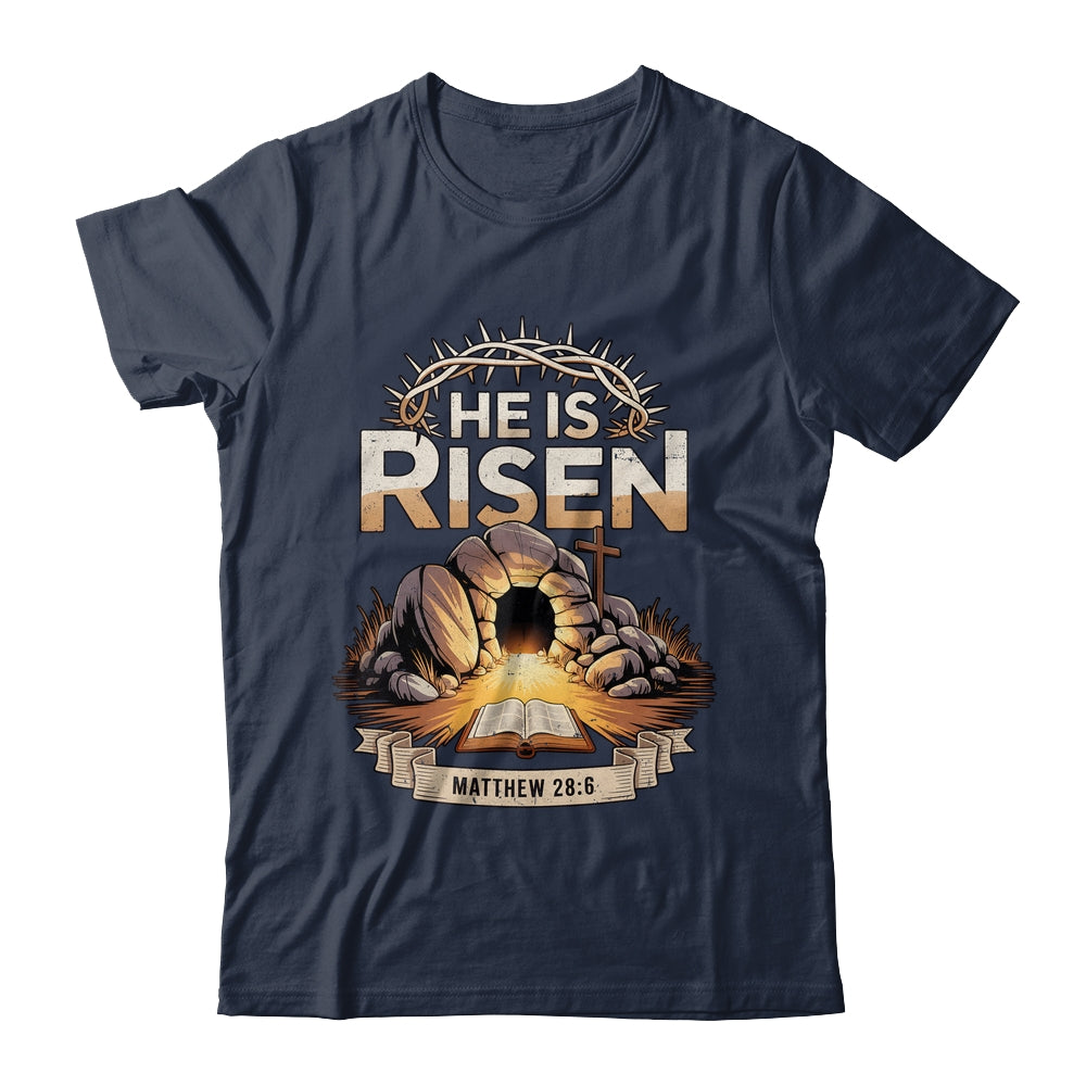 Cross He Is Risen Jesus Religious Easter Christian Men Women Shirt & Hoodie | teecentury
