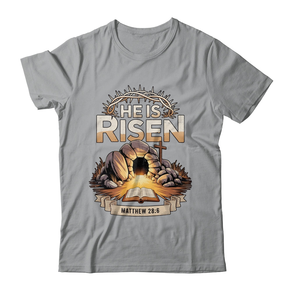 Cross He Is Risen Jesus Religious Easter Christian Men Women Shirt & Hoodie | teecentury